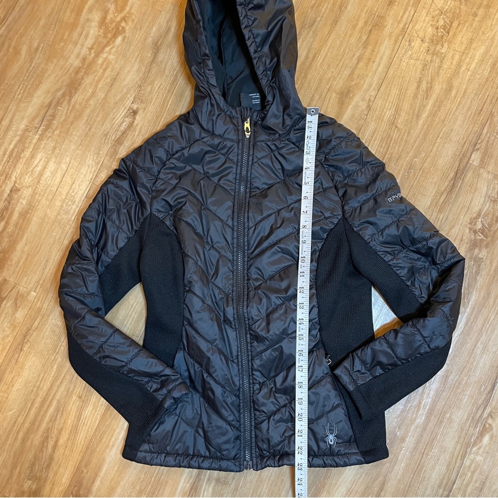 SPYDER Women’s Full Zip Insulated Hooded Quilted Puffer Jacket Black Small S - Picture 14 of 15